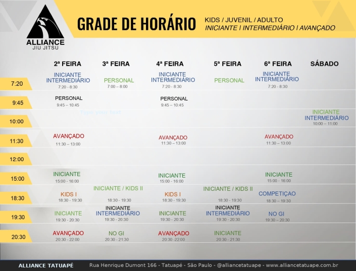 Venha Treinar Alliance Tatuapé Horários Flexíveis